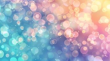 AI generated Beautiful pastel bokeh background. Bokeh pastel rainbow lights. Generated by artificial intelligence. photo