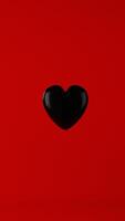 Abstract background, one heart on red background. 3D render. photo