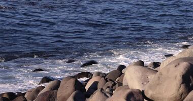 A wave at the coast sunny day telephoto shot video