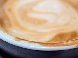 Soft and delicate milk froth in a cup of coffee photo