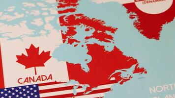 Canadá esboço país bandeira em mundo mapa 1 video