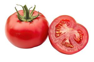 AI generated Ripe red tomato on a transparent background photo