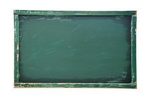 AI generated Empty green chalkboard on a transparent background photo