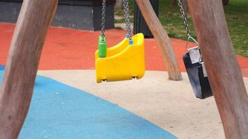 Close-up of a baby swing in the playground video