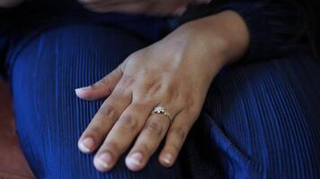 women disinfecting his hands with a wet wipe. video