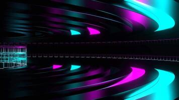 Bewegung entlang das cyan und Rosa Neon- Ring Hintergrund vj Schleife video