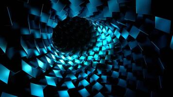 Tunnel with Blue Cubes Background VJ Loop video