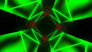 Green and Red Neon Light Moving Tunnel Background VJ Loop video