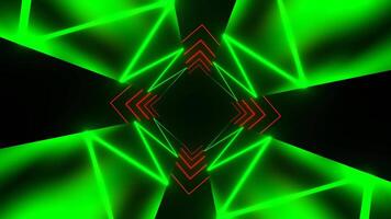 Green and Red Neon Light Moving Tunnel Background VJ Loop video