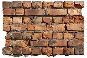 AI generated Brick wall on a transparent background photo
