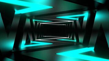 White and Multicolor Corridor of Neon Curve Lines Background VJ Loop video