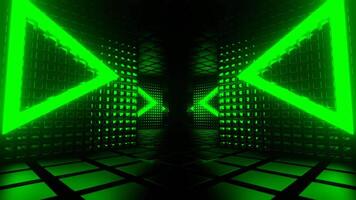 Green and Red Neon Tunnel with Space Construction Background VJ Loop video