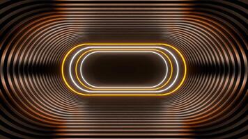 Orange and White Neon Oval Tunnel Background VJ Loop video