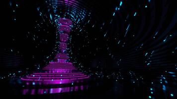 Cyan and Pink Cyber Strobe Carousel Background VJ Loop video