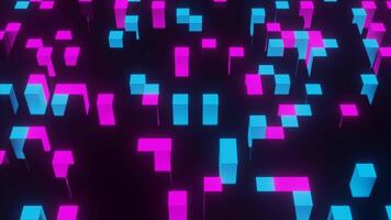 Cyan and Pink Hypnotic Abstract Squares Background VJ Loop video