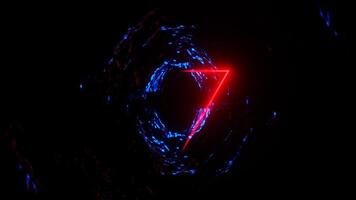 Red Phantom Neon Triangle in Blue Cave Background VJ Loop video