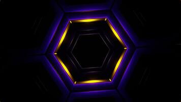 Purple and Gold In to Hexagon Background VJ Loop video