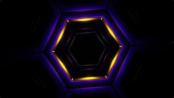 Purple and Gold In to Hexagon Background VJ Loop video