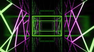 Lime and Pink Cyberpunk Movement on Elevator Background VJ Loop video