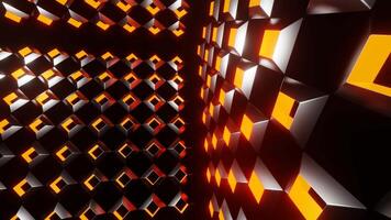 Orange and Gray Locked Up in Cubic Background VJ Loop video