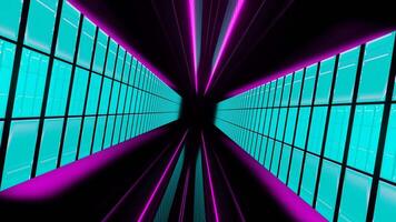 Cyan and Pink Side Cylinders Tunnel Background VJ Loop video