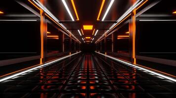 Orange and White Neon Central Corridor Background VJ Loop video