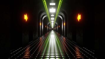 White and Lime and Orange Dungeon Tunnel Background VJ Loop video