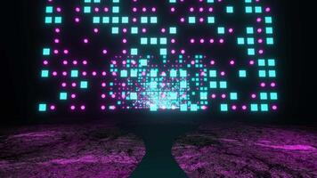 Cyan and Pink Neon Valley Background VJ Loop video