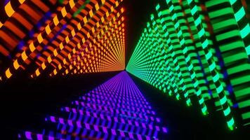 Turquoise and Purple and Orange Neon Lamp Spiral Light Background VJ Loop video