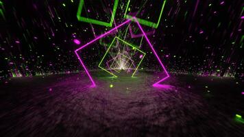 Lime and Pink Neon Glowing Mirrored Cave Background VJ Loop video