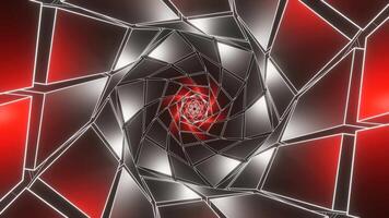 Red and Gray Hexagonal of Squares Tunnel Background VJ Loop video
