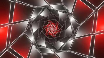 Red and Gray Hexagonal of Squares Tunnel Background VJ Loop video