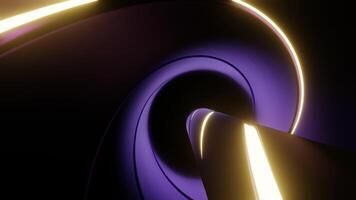 Purple and Yellow Neon Glowing Spiral Descent Background VJ Loop video