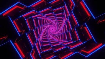 Red and Blue Neon Glowing Spiral Chess Type Background VJ Loop video
