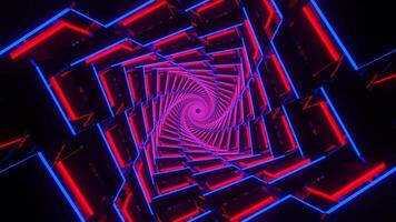 rot und Blau Neon- glühend Spiral- Schach Art Hintergrund vj Schleife video