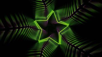 Green and Pink Star Spiral Tunnel Background VJ Loop video