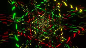 Green and Yellow and Red Hexagon Type Neon Lamp Light Background VJ Loop video