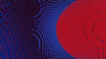 blu e rosso pixel palla dentro sfondo vj ciclo continuo video