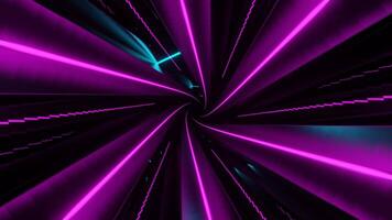 Pink and Cyan Neon Glowing Spiral Hex Tunnel Background VJ Loop video