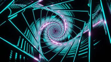 Cyan and Pink Glowing Spiral Background VJ Loop video