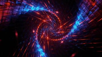 Blue and Orange Spiral Net Tunnel Background VJ Loop video