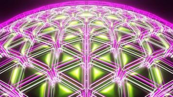 Green and Pink and White Sci-Fi Neon Glowing Ball Background VJ Loop video