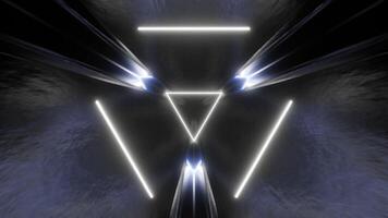 blanc science-fiction brillant Triangle tunnel Contexte vj boucle video