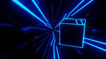 Blue and Red Sci-Fi Neon Weightlessness Tunnel Background VJ Loop video