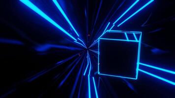 blauw en rood sci-fi neon gewichtloosheid tunnel achtergrond vj lus video