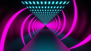 Pink and Cyan Sci-Fi Cyber Punk Tunnel Background Loop Animation video