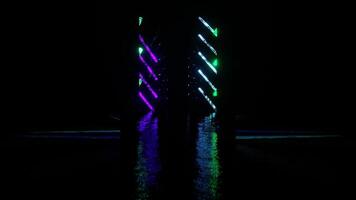 Purple and Turquoise Lighting Mirror Effect Background VJ Loop video