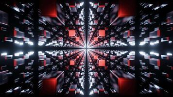 Red and Light Blue Abstract Cubic Dimension Background VJ Loop video