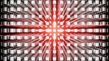 White and Red Abstract Cube Volume Background VJ Loop video