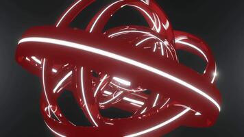 Red and White Sci-Fi Rings Background Loop Animation video